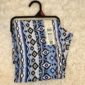 No Boundaries High Rise Leggings Blue Geometric Small